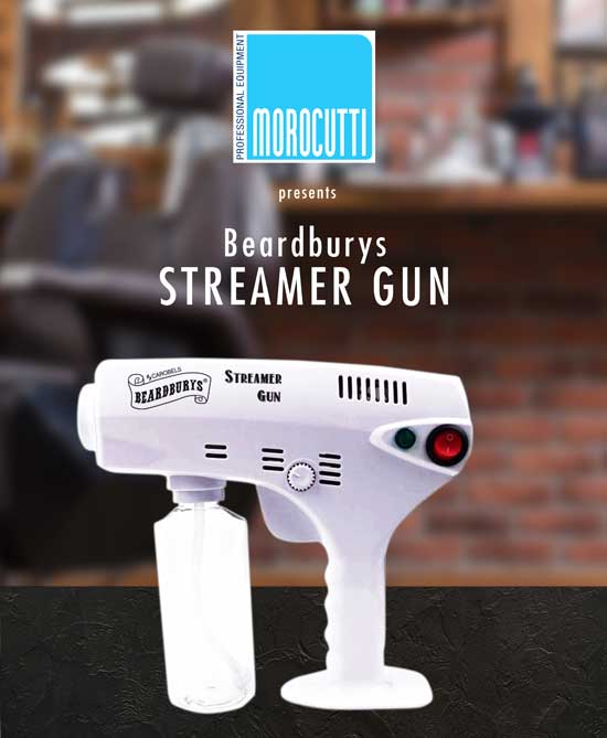 MOROCUTTI presenta Beardburys Streamer Gun : Nebulizzatore elettrico sanitizzante
