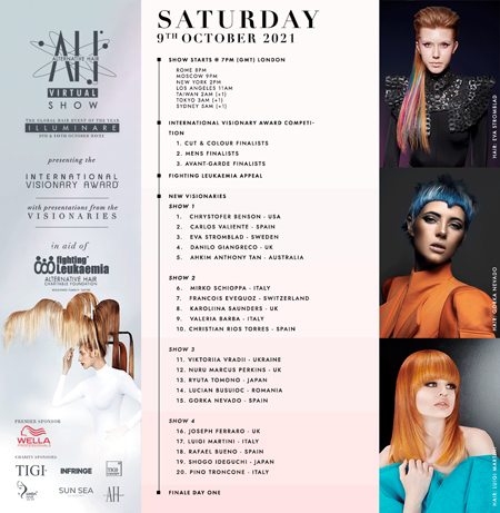 Programme Alternative Hair Show of Sunday 19th October 2021