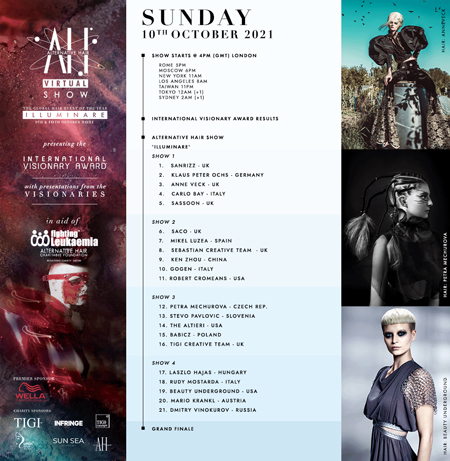 Programme Alternative Hair Show of Sunday 10th October 2021