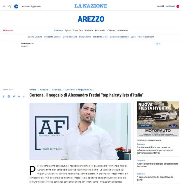 ALESSANDRO FRATINI ❤️ - il Salone in provincia di Arezzo fra i TOP HAIRSTYLISTS 2022 ALESSANDRO FRATINI ❤️ - il Salone in provincia di Arezzo fra i TOP HAIRSTYLISTS 2022
