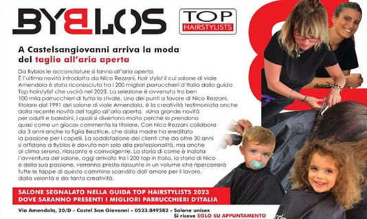 BYBLOS ❤️ di NICOLETTA REZZANI- salone di Castel San Giovanni (PC)- è tra i candidati TOP HAIRSTYLISTS 2023- Guida ai Migliori Parrucchieri d'Italia BYBLOS ❤️ di NICOLETTA REZZANI- salone di Castel San Giovanni (PC)- è tra i candidati TOP HAIRSTYLISTS 2023- Guida ai Migliori Parrucchieri d'Italia