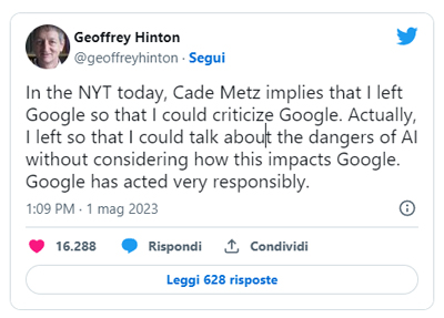 Il padrino ❤️ dell'AI Geoffrey Hinton lascia Google: Il padrino ❤️ dell'AI Geoffrey Hinton lascia Google: