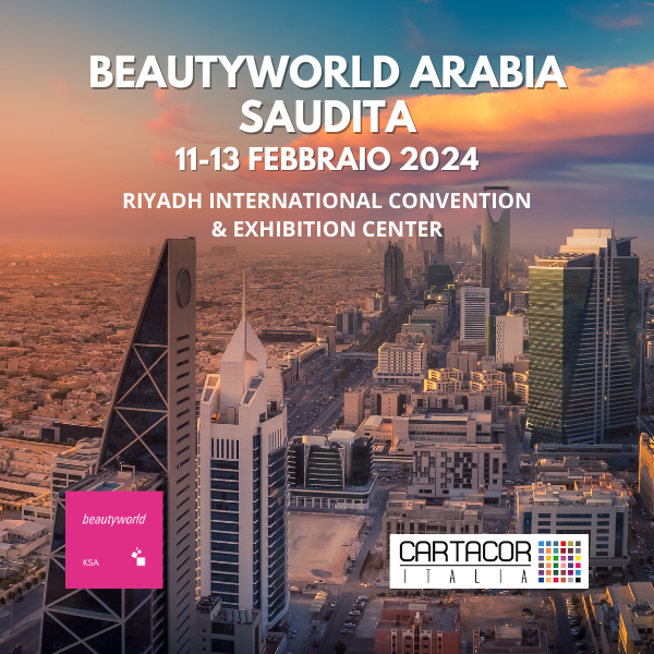 CARTACOR ITALIA ❤️ sarà PRESENTE a BEAUTYWORLD ARABIA SAUDITA dal 11 al 13 FEBBRAIO