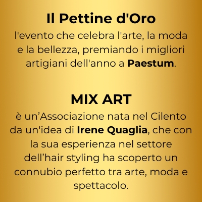 IL PETTINE D'ORO ❤️ : non perderti l'evento di ARTE, MODA, BELLEZZA by MIX ART